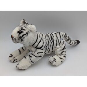 Rainforest Cafe Siberian Tiger Plush Stuffed Animal White Black Striped 10 Inch